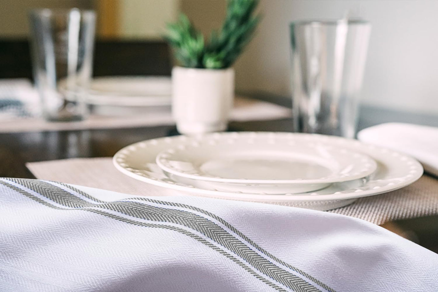 Dish Towels Set (Value Pack of 45) Size 15x25 Inch, 100% Cotton Soft & Absorbent Linen Kitchen Towels, Tea Towels, Reusable Cleaning Cloths for Household Cleaning (Grey)