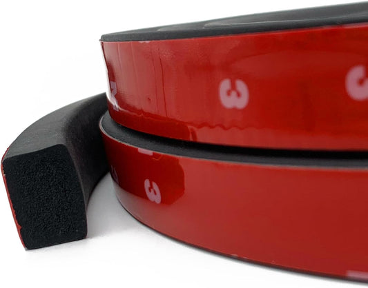 Rubber Weather Stripping, Rectangle Foam Seal Strip, Rubber Gasket for for Auto, Boat, Garage Door/Window, Machinery and More, W:0.75" x H:0.5", L:5Ft