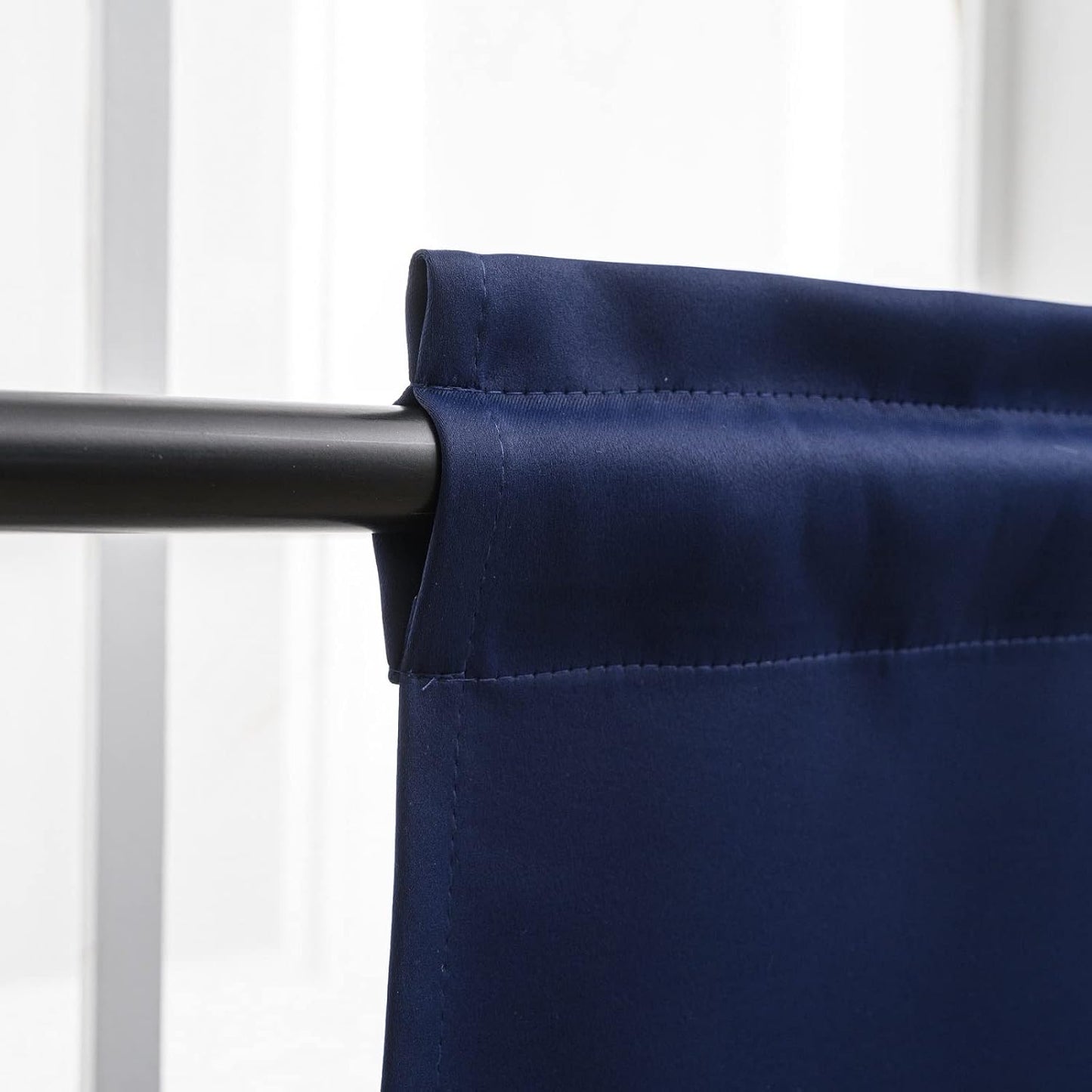 Pickluc Navy Blue Cafe Curtain (Half Window Curtain) 30 Inches Length, Rod Pocket Small Kitchen Curtain, Short Blackout Curtain for Small Window, 30" Wide and 30" Long, 2 Panels