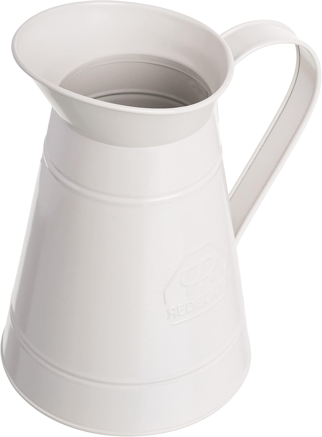 Redecker White Coated Metal Toilet Brush Set with High Grade Nylon Toilet Brush with Oiled Beechwood Handle, Replaceable Head, Vintage Design with Handle and Spout, Made in Germany