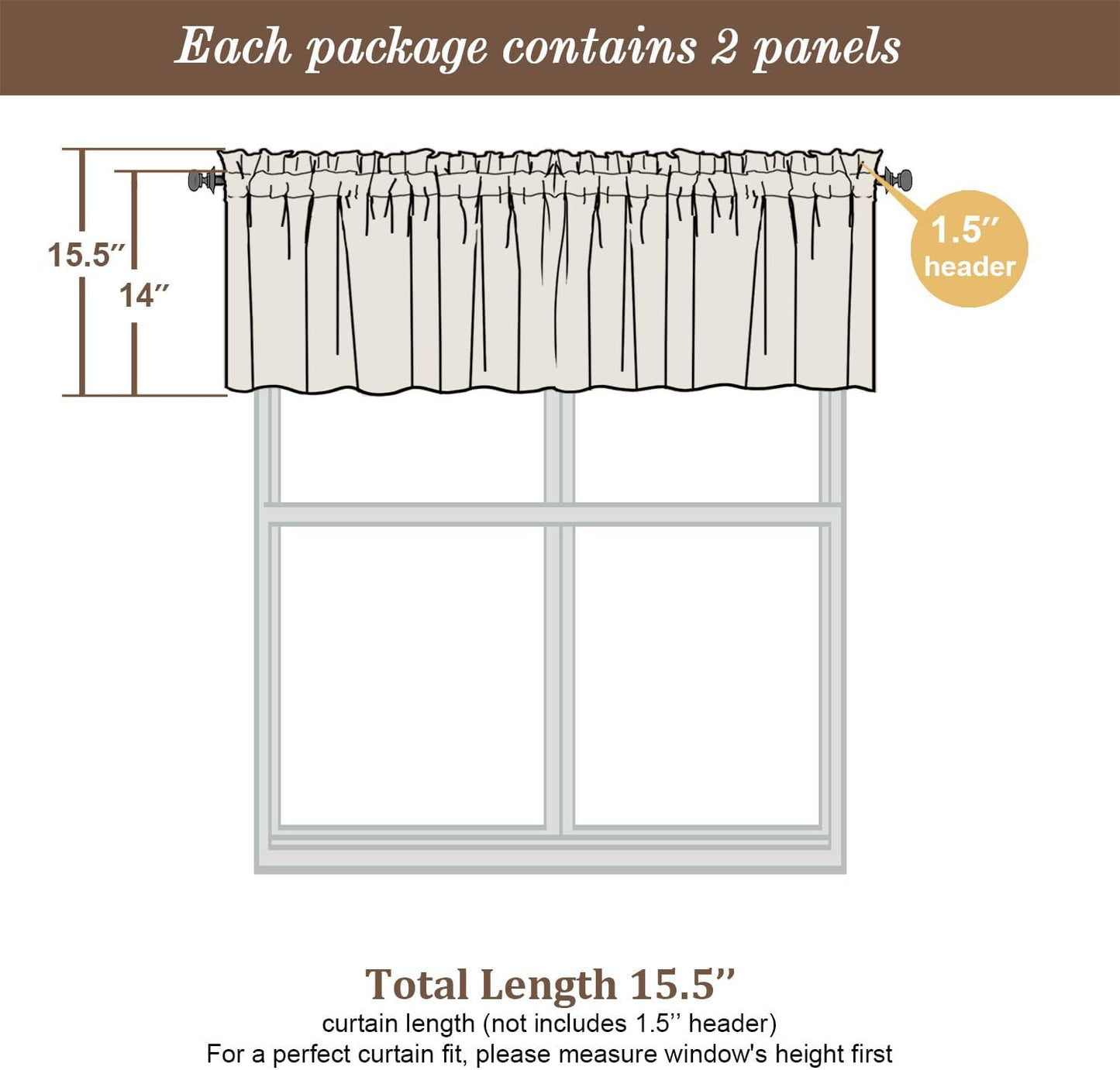 Chyhomenyc Stone Blue Sheer Valances for Windows 2 Pack, 42Wx14L Inches Small Valance for Living Room Bathroom Cafe Laundry Basement, Elegant Haze Blue Voile Valance