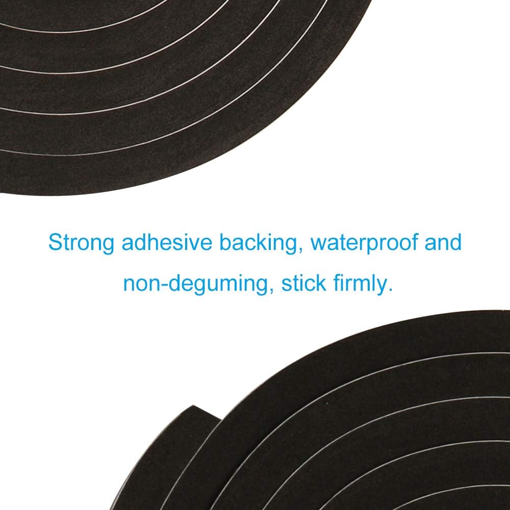 Window Foam Seal Tape 1/2Inch Wide X 1/2Inch Thick, High Density Self Adhesive Weather Stripping Insulation Door Foam Tape,10 Feet Long