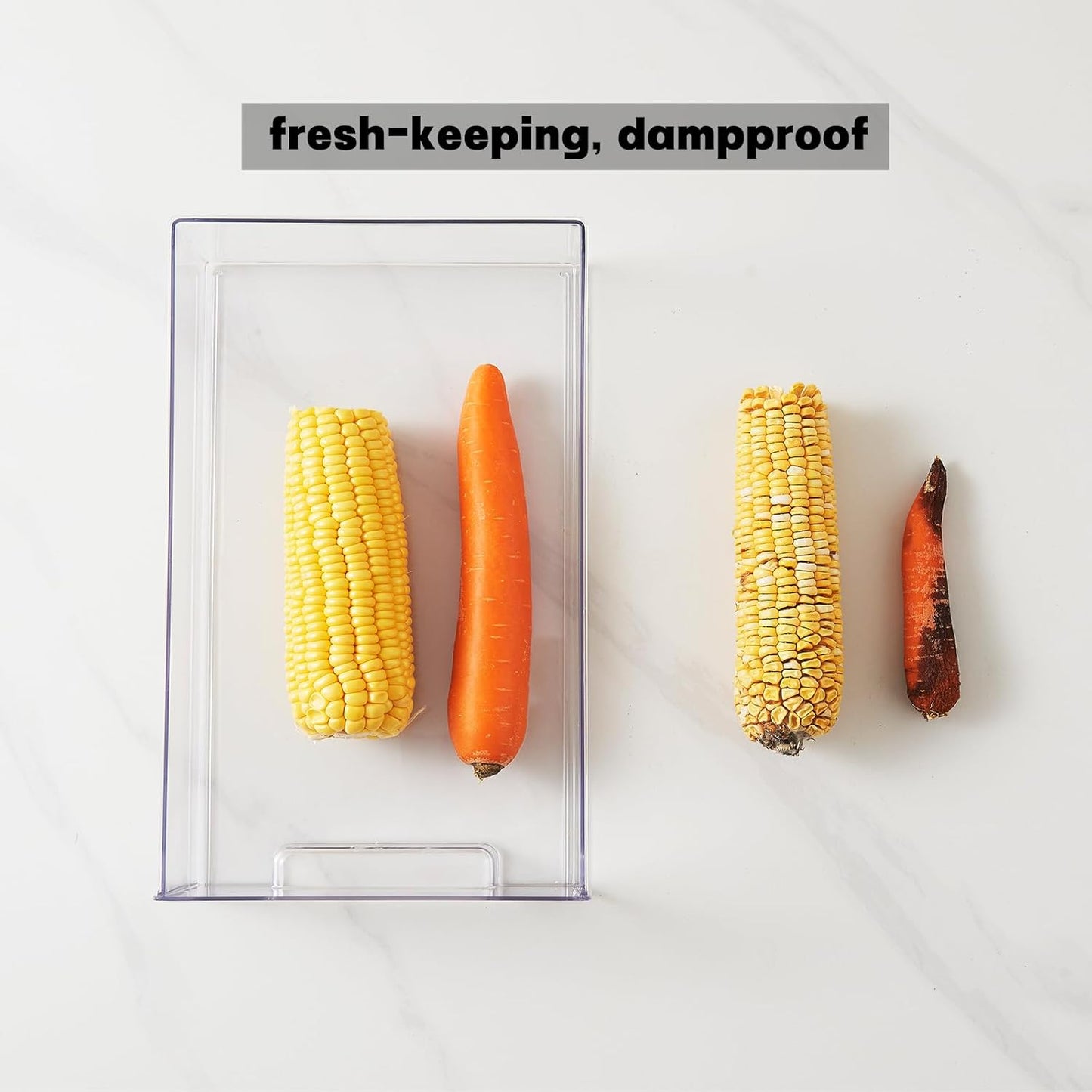 PeJeyiee Clear Stackable Refrigerator Organizers and Storage Drawers - Pull-Out Fridge Bins with Anti-Slip Base & Easy Clean, Plastic Organizers for Kitchen Pantry Cabinet Closet ﻿ (2XL)