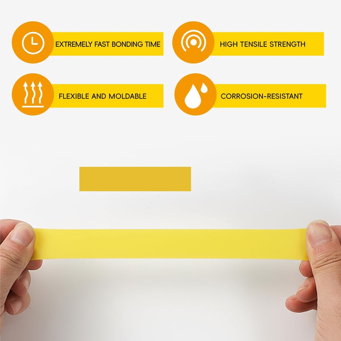 Self Fusing Silicone Tape 2 Rolls 1 in x 10' Yellow Waterproof Rescue Tape Rubber Leak Silicone Self-amalgamating Tape for Plumbing, Sealing Pipes, Hose Repair, Outdoor Coax and Tool Fixation