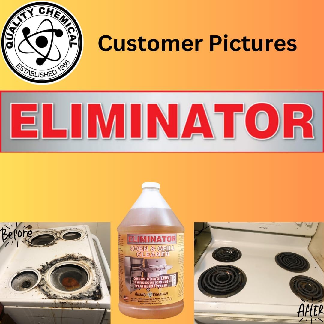 Quality Chemical Oven Cleaner & Grill Cleaner - Heavy-Duty/Fast Acting & Easy to Use/Degreaser/Heavy Duty Oven Cleaner/Best Oven Cleaner/Made in USA - 128 oz (Pack of 4)