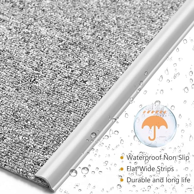 Self Adhesive Carpet Transition Strip with Edge Trim, Designed for Seamless Transitions from Carpet to Tile or Vinyl Floors, Perfect for Doorways.(Brown,8ft)