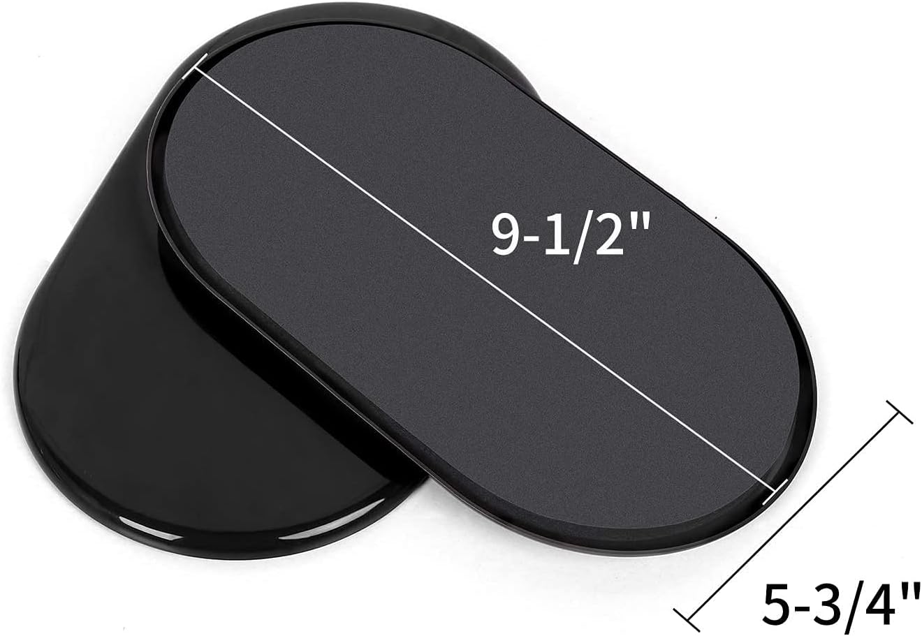 Ezprotekt 8 Pack Large Furniture Movers Sliders for Carpet, 9 1/2" x 5 3/4" Reusable Oval Furniture Moving Pads for Heavy Bed Sofa Fridge Couch Cabinet, Move Items Quickly and Easily (Black)