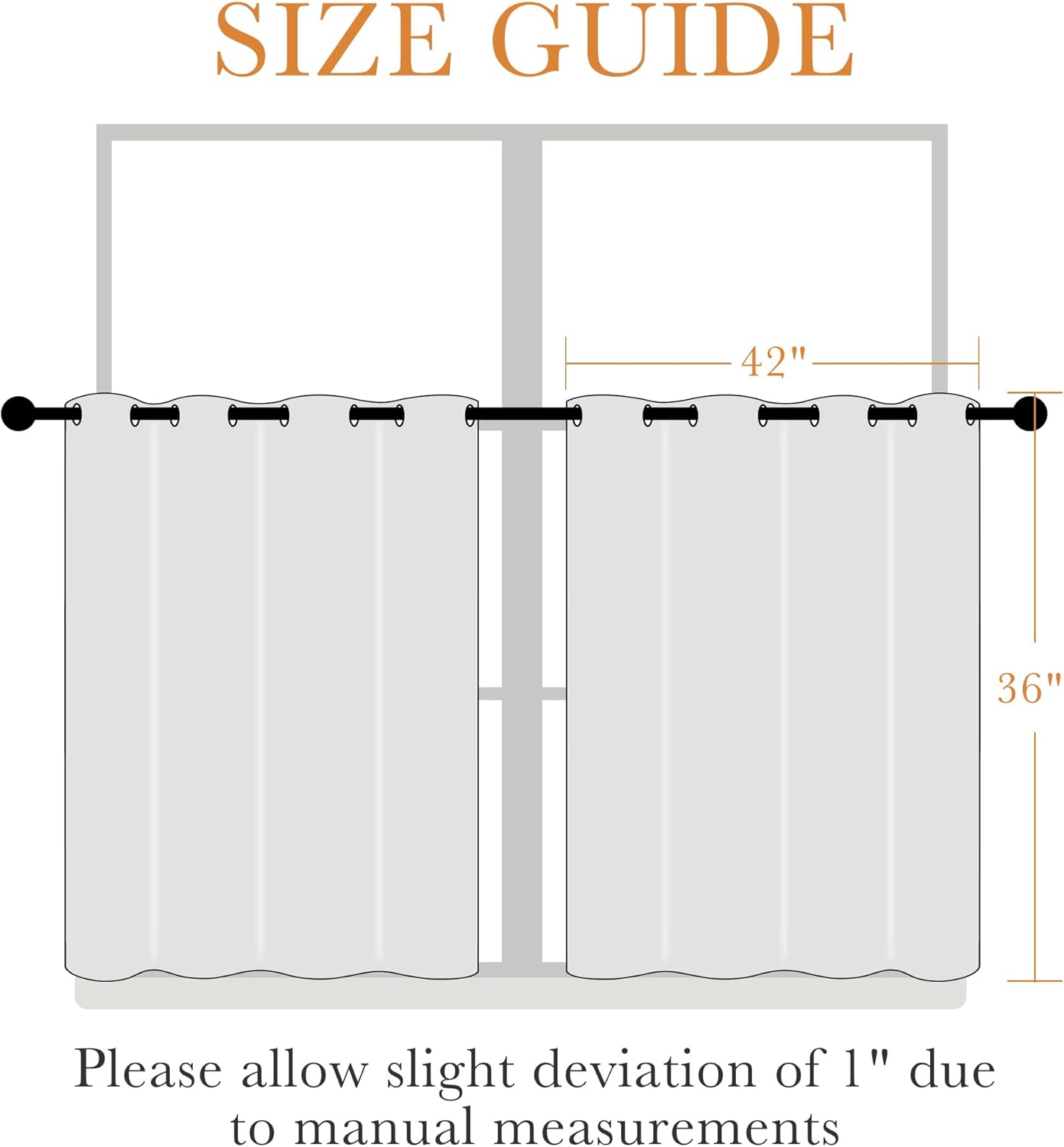 PONY DANCE Small Blackout Curtains for Bedroom - Room Darkening Thermal Insulated Window Draperies for Living Room Kitchen Home Office Bathroom Cafe, Wide 42 x Long 36, Ink Blue, 1 Pair