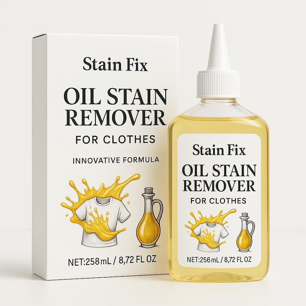 Instant Oil Stain Remover for Clothes (8.72oz) - Fabric Stain Remover For Cooking, Engine, Dried Oil And Grease Stains - Safe for All Fabric Types