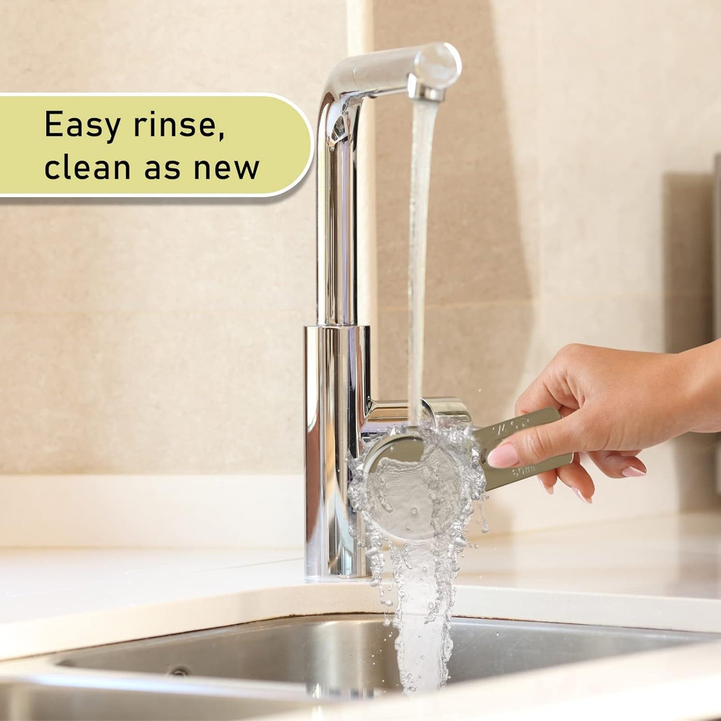 1PCS 1/4Cup (60ml, 2oz) Single Measuring Cup, Stainless Steel Measure Scoop, Metric and US Measurement, Dishwasher Safe