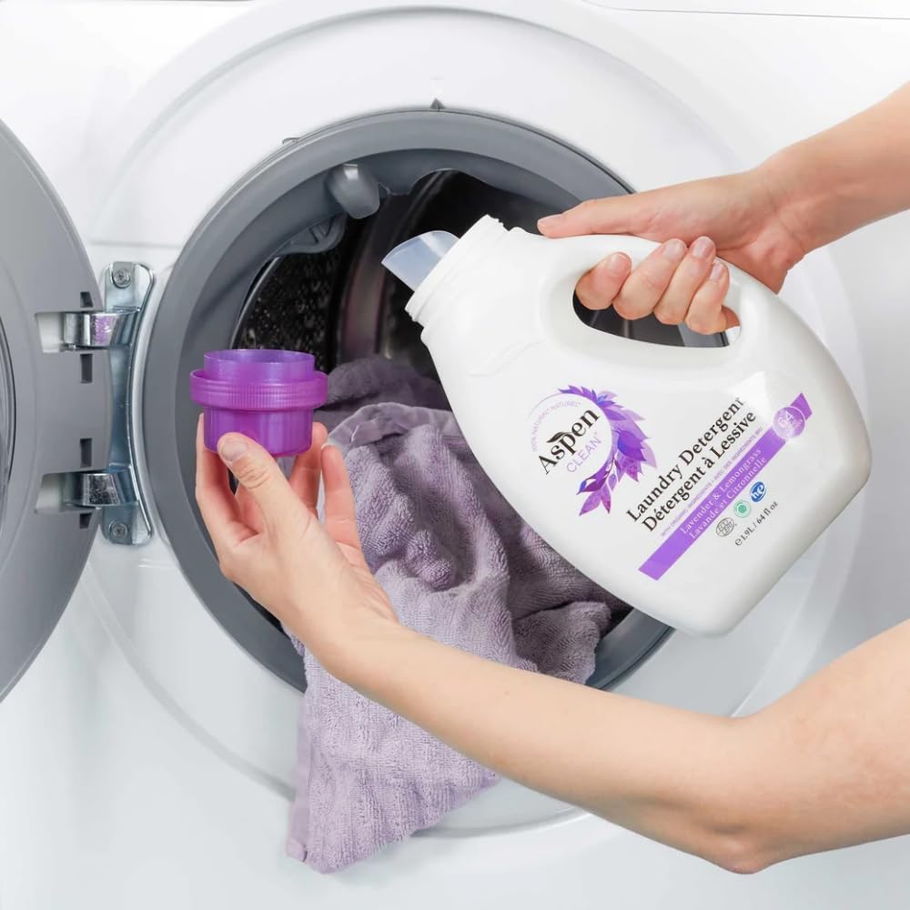 Natural Laundry Detergent Lavender & Lemongrass - 100% Natural, Organic, HE Liquid Laundry Detergent - Vegan, Cruelty-Free, Biodegradable - Safe for Babies, Pets & Kids - EWG Certified