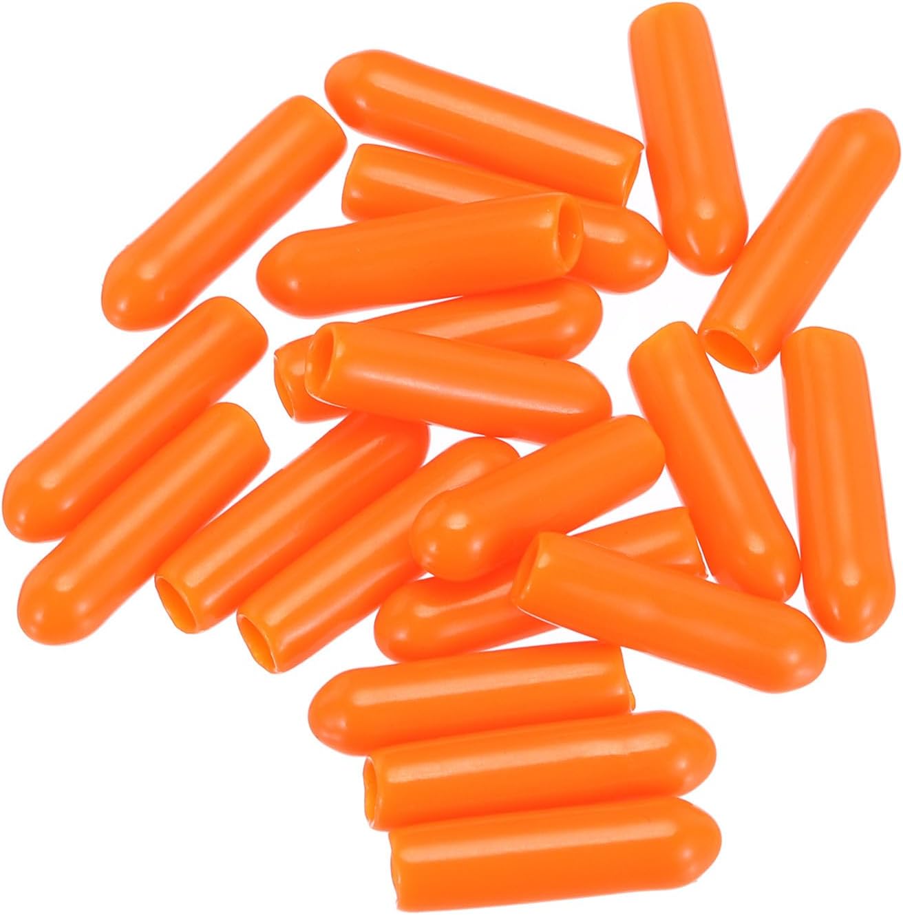 uxcell 20pcs Rubber End Caps 3mm(1/8") ID Vinyl PVC Round Tube Bolt Cap Cover Screw Thread Protectors,Orange