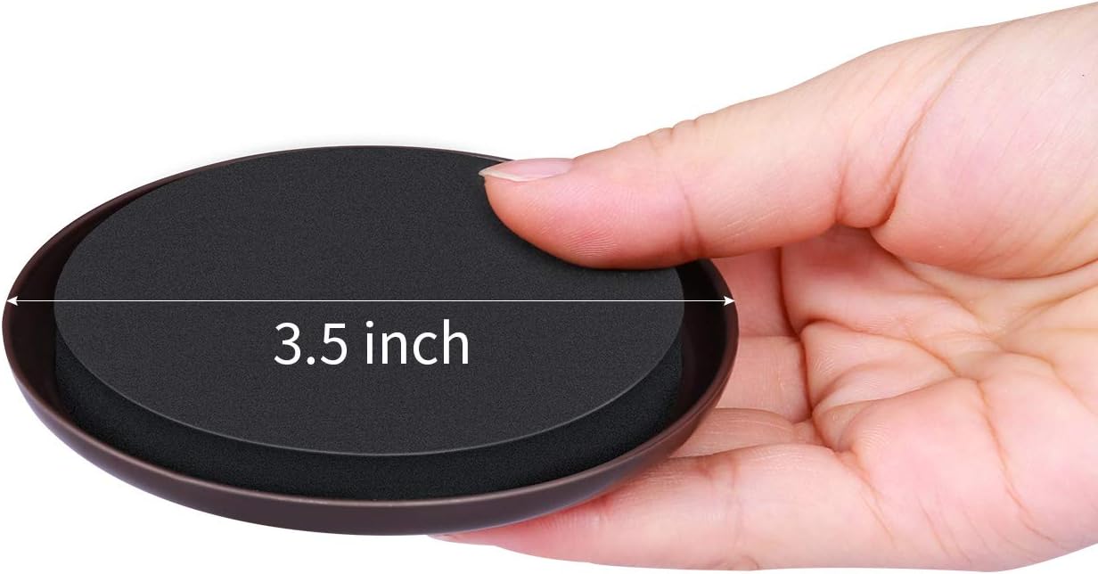 Ezprotekt 3 1/2 inch Furniture Moving Sliders for Carpet, 16 Pcs Round Reusable Furniture Movers Pads for Heavy Table Desk Bed Sofa Fridge Couch Cabinet, Move Furniture Easily & Safely! (Brown)