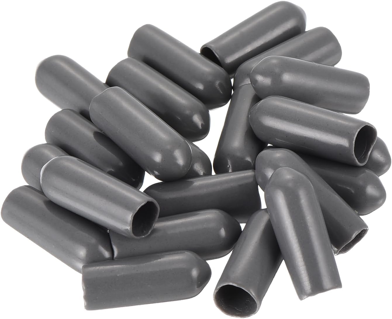 uxcell 20pcs Rubber End Caps 5mm(3/16") ID Vinyl PVC Round Tube Bolt Cap Cover Screw Thread Protectors Dark Grey