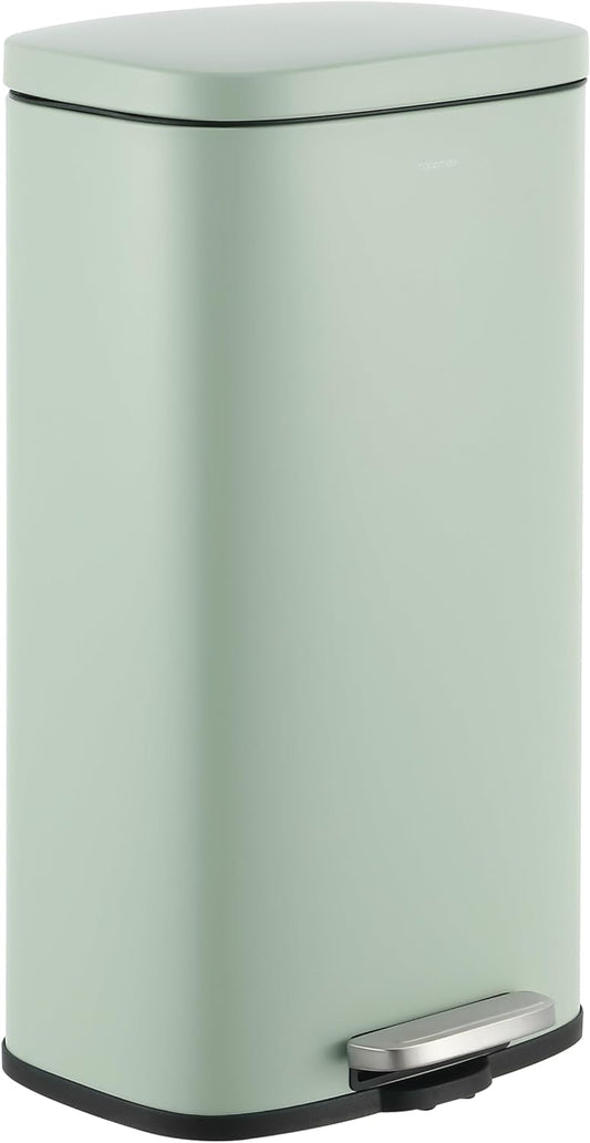 happimess HPM1011H Curtis 8-Gallon Step-Open Trash Can, Fingerprint Resistant, Modern, Minimalistic for Home, Kitchen, Laundry Room, Office, Bedroom, Bathroom, Pistachio Gelato