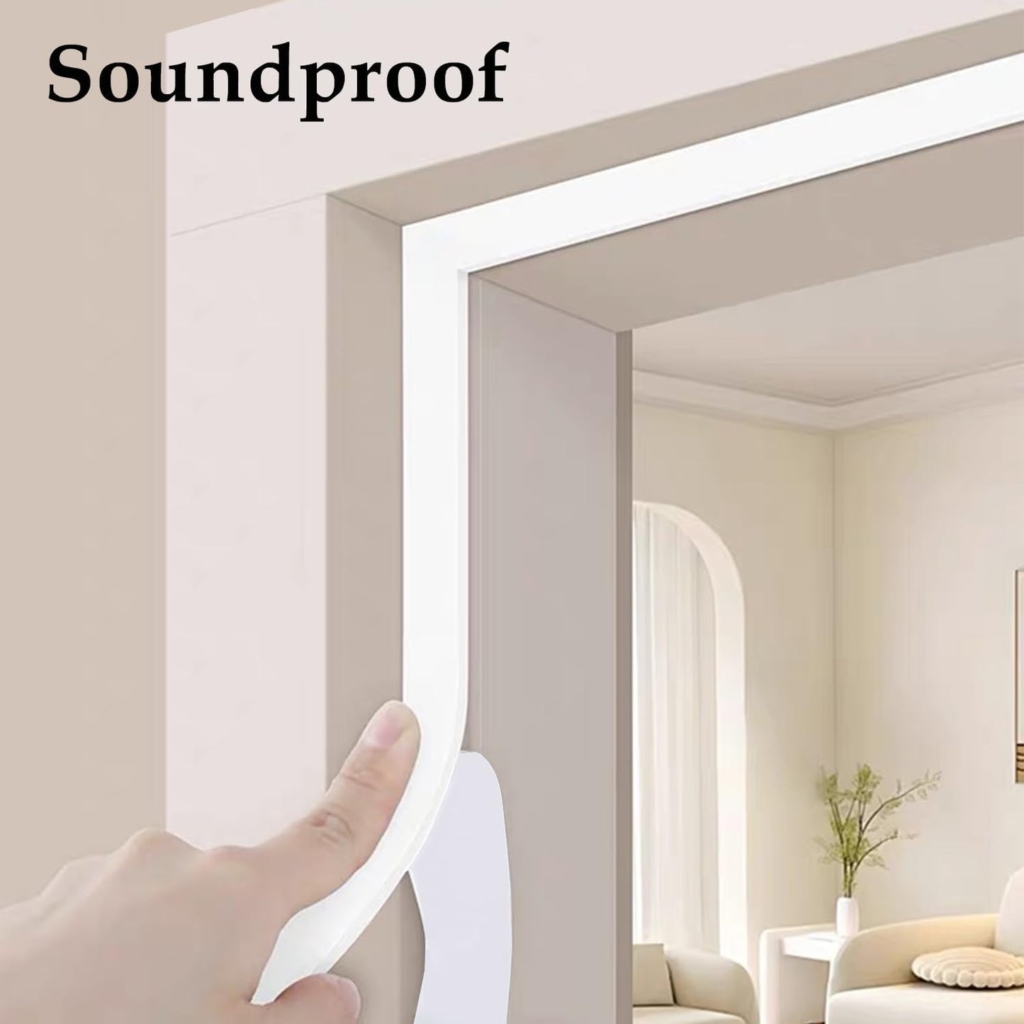 Weather Stripping Door Seal White,1/2Inch Wide X 1/4 Inch Thick,Air Conditioner Window Seal,Self Adhesive Foam Tape High Density Foam Sealing Strip,Soundproof Foam Tape Roll,2 Rolls Total 32.8Ft