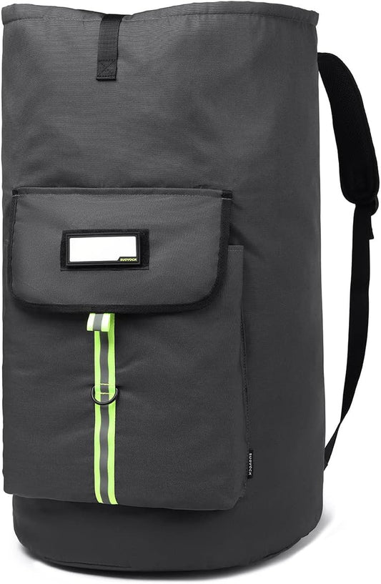 laundry bag backpack,extra-large heavy duty laundry bags,laundry backpack for college students,drawstring closure (charcoal grey laundry bag with straps)