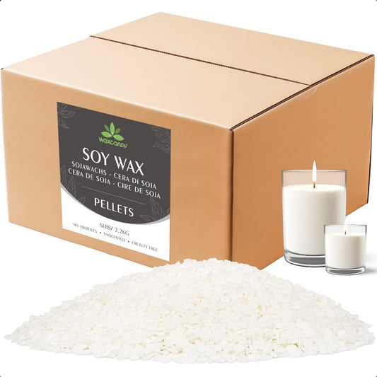 Soy Wax, Waxcanpy Natural Candle Wax, Organic Soy Wax for Candle Making from Farm, No Additives, Harmless and Pure (5lb)