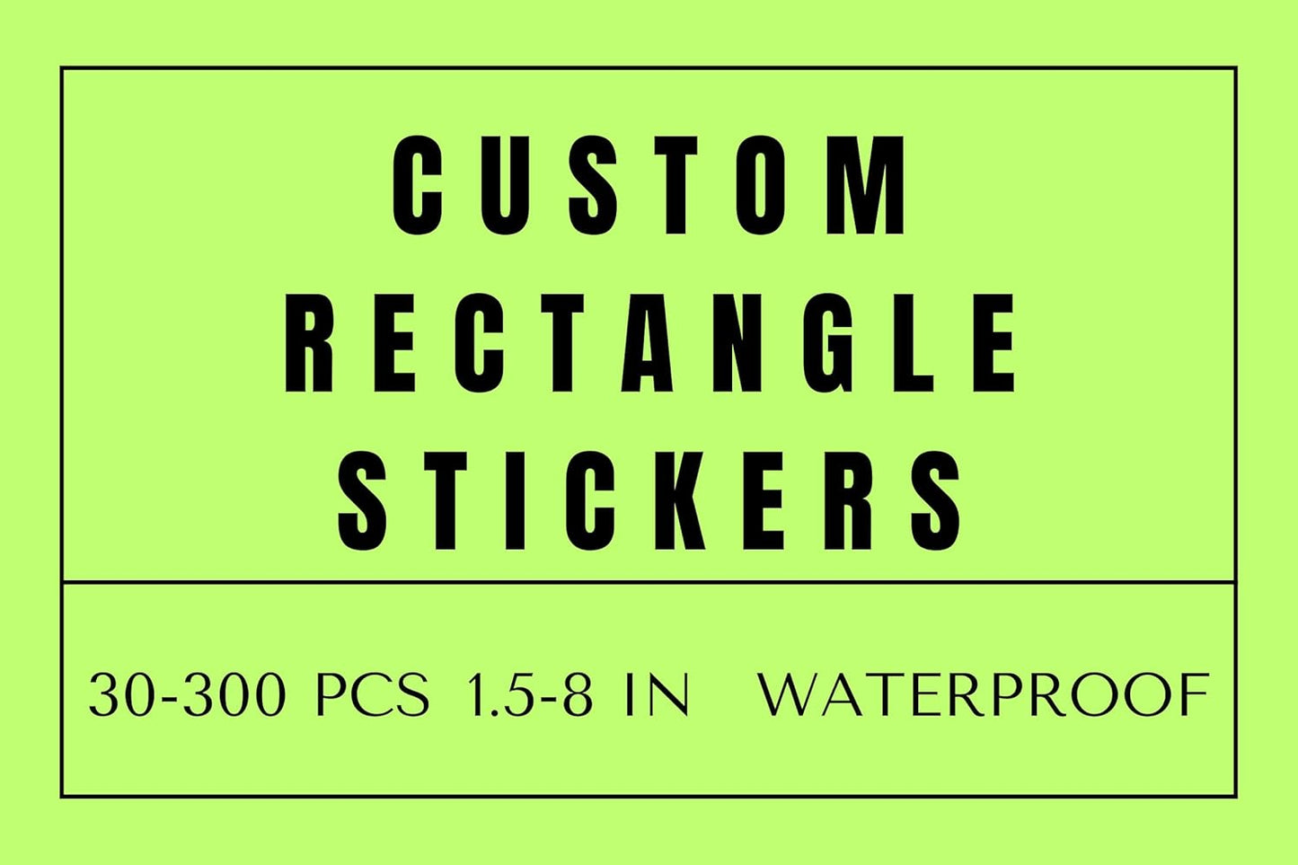 Custom Rectangle Stickers for Business Logo, Custom Rectangle Labels for Candle Jar Coffee, 30-300 pcs, Waterproof Glossy Vinyl Stickers, Upload Your Design (8x4 in)