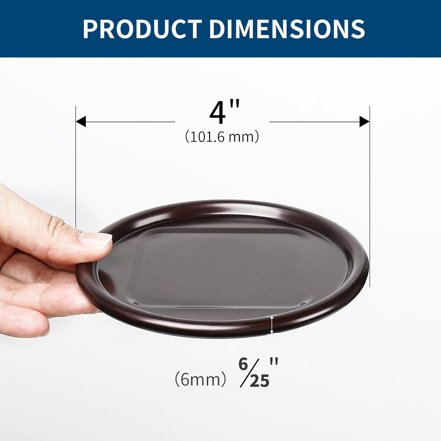 Ezprotekt 4 inch Round Non Slip Furniture Pads for Hardwood & Tile Floors, 16 Pcs Non Skid Furniture Coasters Cups Floor Protectors for Bed, Sofa, Table, Chair, Cabinet, Brown/Black