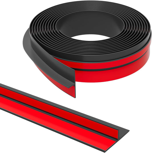 T-Shaped Door Draft Stopper, 1.37 in x 10 Ft Silicone Seal Strip for Windows Gaps, Weather Stripping Seal Strip Shower Sweep, Black