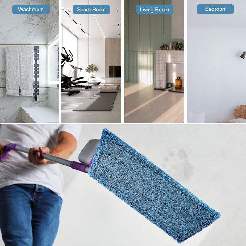 6 Pack Replacement Mop Refills Compatible with Rejuvenate Click N Clean Multi-Surface Spray Mop System,Washable Mop Heads Pads for Wet Dey Use