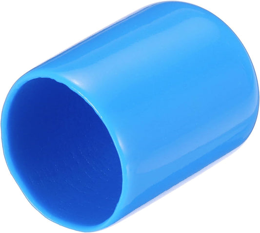 uxcell 20pcs Rubber End Caps 19mm(3/4") ID Vinyl PVC Round Tube Bolt Cap Cover Screw Thread Protectors,Light Blue
