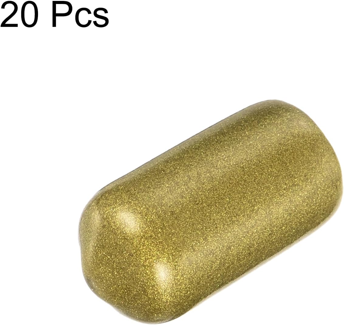 uxcell 20pcs Rubber End Caps 7.5mm ID Vinyl Round Tube Bolt Cap Cover Thread Protectors Gold