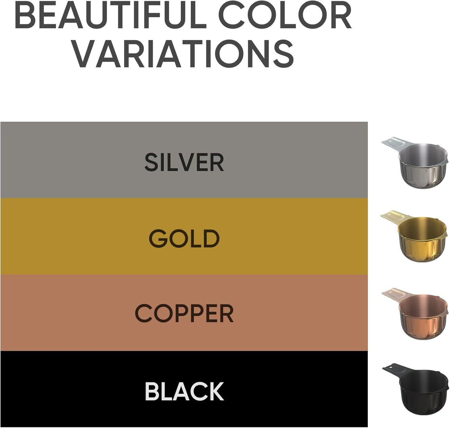 Color Up 1 Cup Measuring Cup (240 ml) – Premium Chrome Stainless Steel, Accurate for Wet & Dry Ingredients, Embossed Markings, Easy-Pour Spouts, Dishwasher-Safe, Kitchen Essential