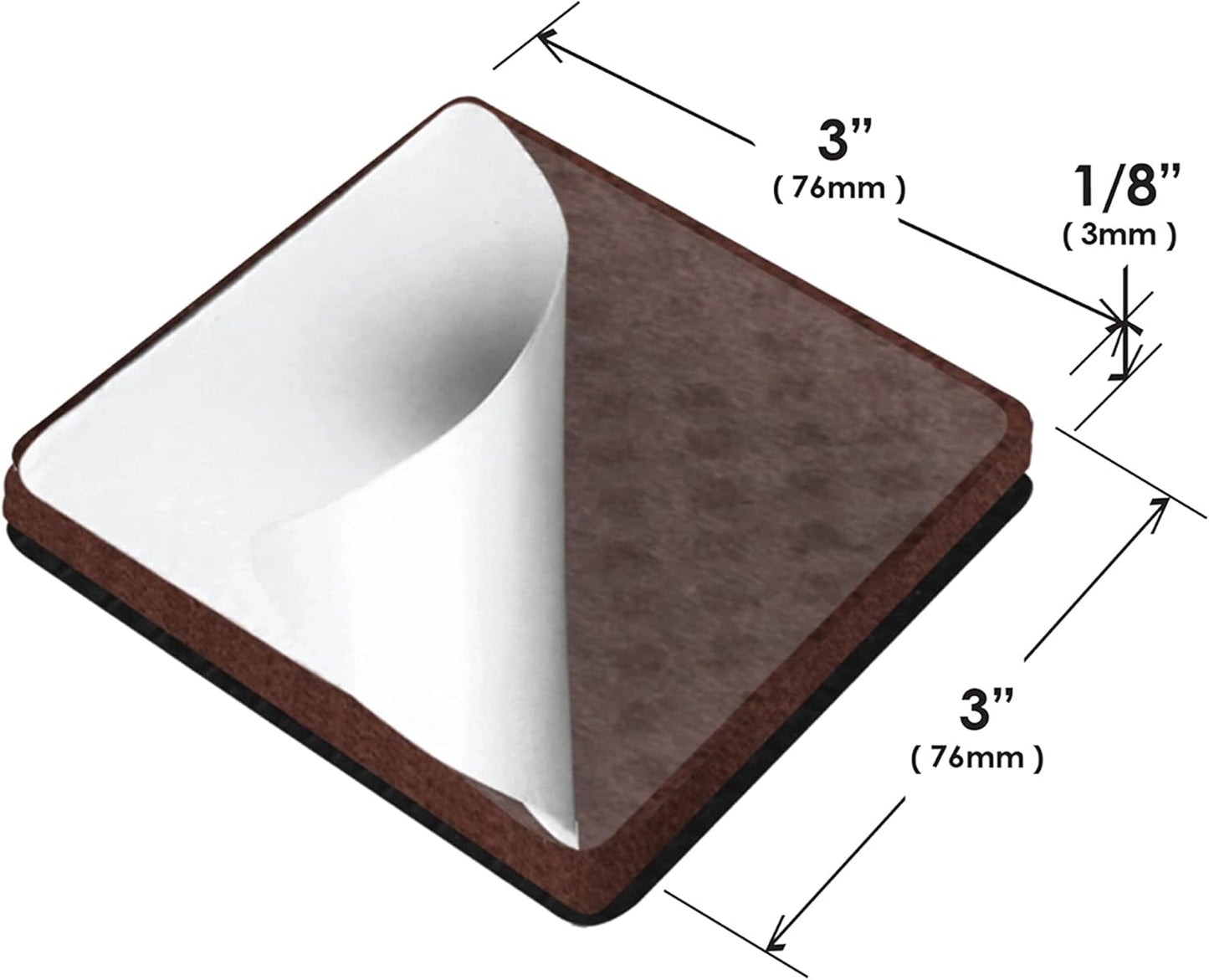 Slipstick GorillaPads Non Slip Furniture Pads/Gripper Floor Protectors (Set of 4) 3 Inch Square Self Adhesive Rubber Stoppers for Furniture Legs, CB155