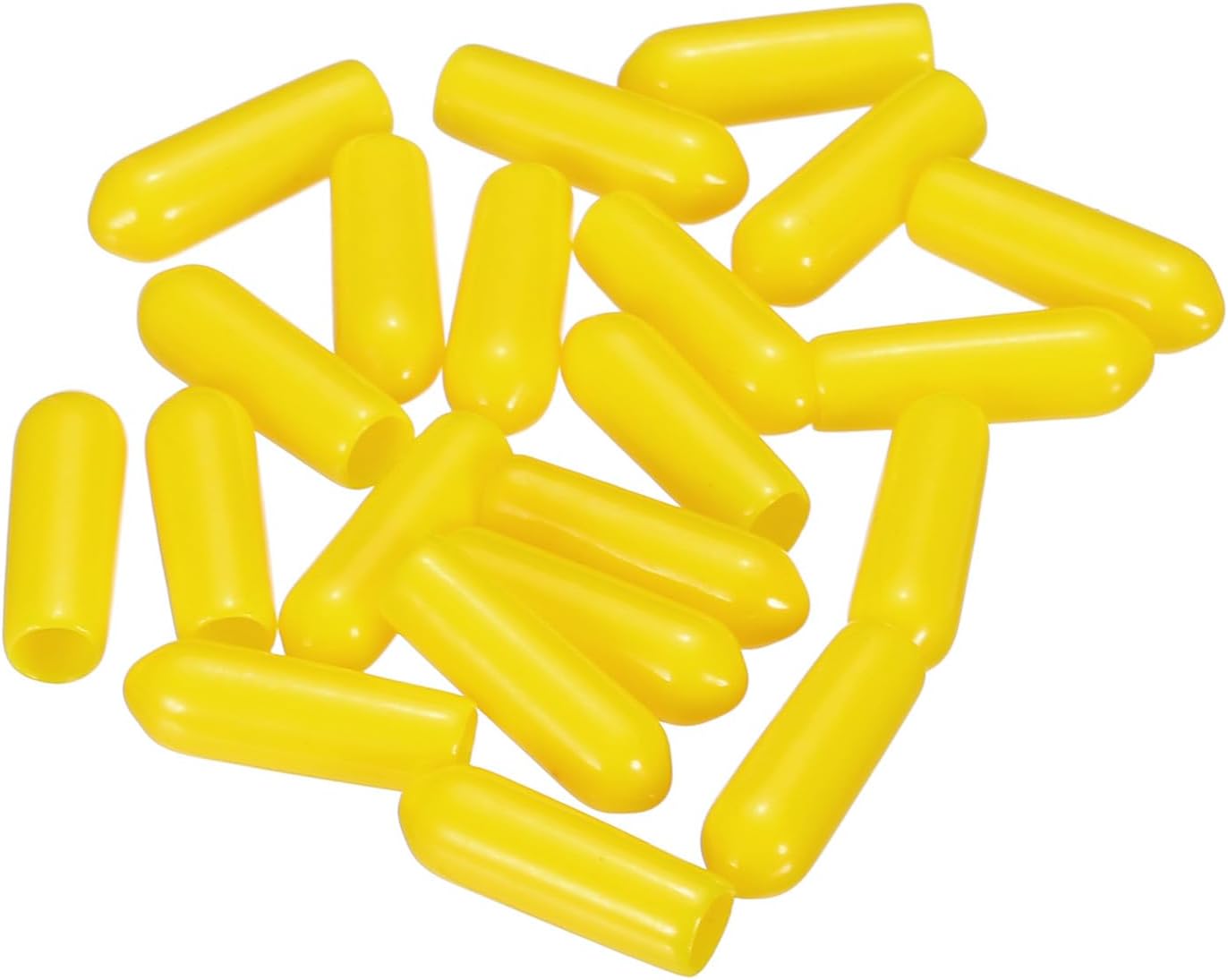 uxcell 20pcs Rubber End Caps 4mm ID Vinyl PVC Round Tube Bolt Cap Cover Screw Thread Protectors Yellow
