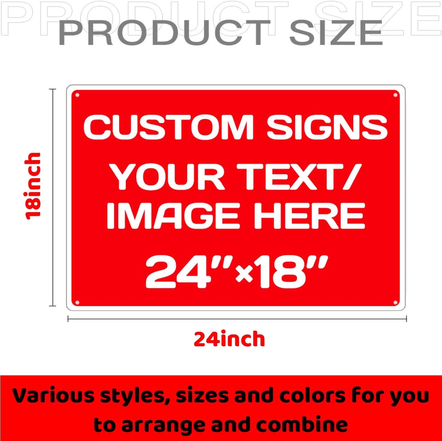 Personalized Aluminum Weatherproof Metal Signs - Custom Text & Picture, Multiple Sizes - Hazard, Garden, Custom Door & Business Signs