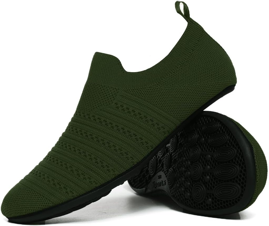 QZKDM Lightweight Slip on Grip Indoor House Slippers Barefoot Non Slip Home Exercise Yoga Shoes for Men Women