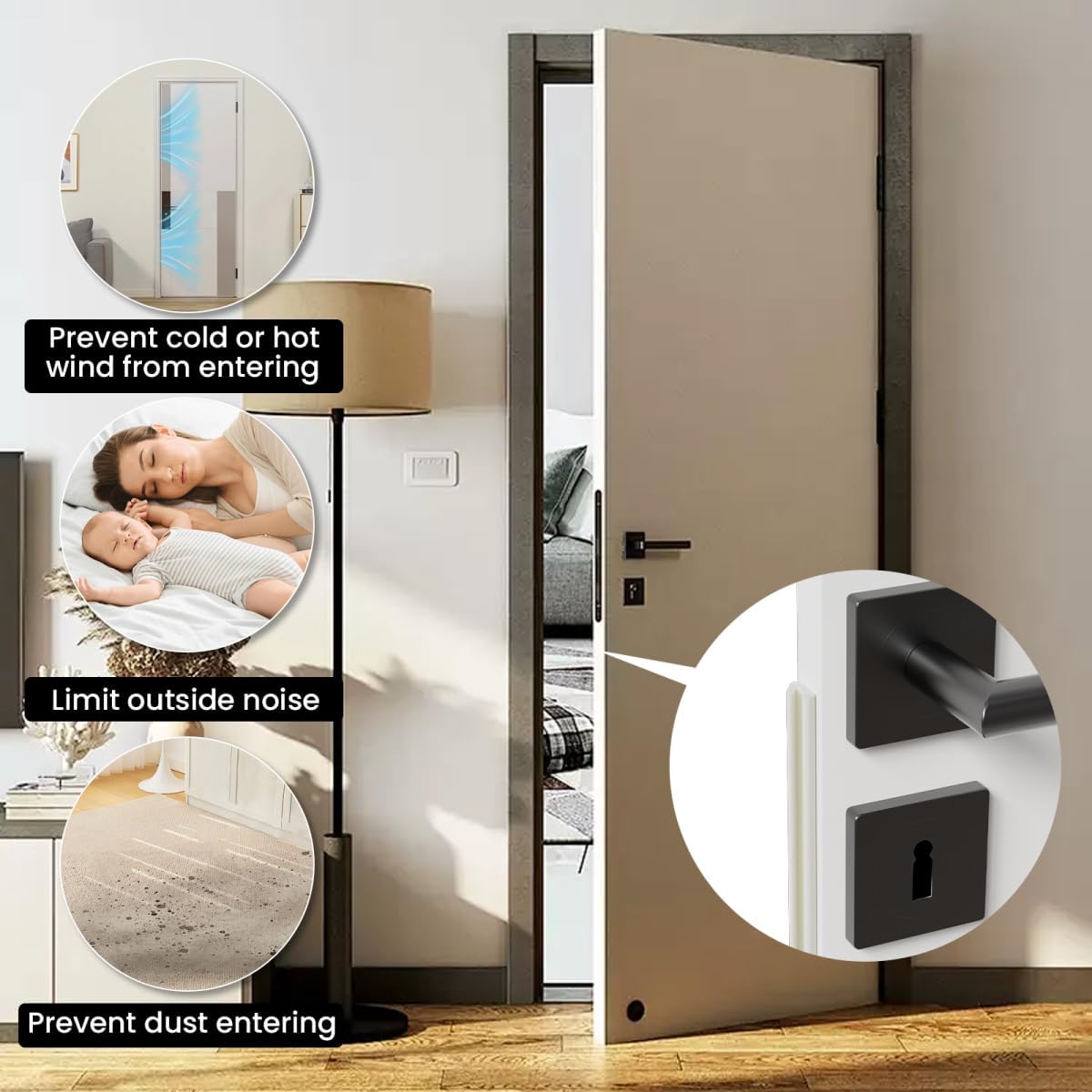 V Shape Foam Weather Stripping Door Frame Seal Strip 19.7FT Brown, Draft Stopper, Insulation Winter, Weatherstripping, Gap Sealing, Soundproofing, Self-adhesive Used for Exterior Front Door Side