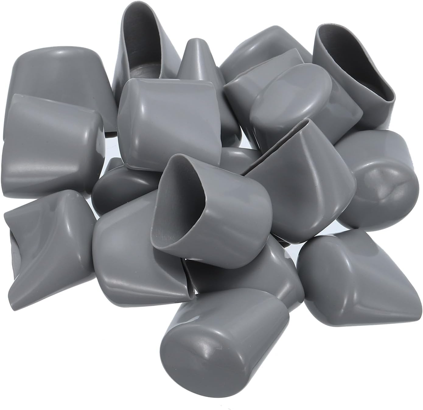uxcell 20pcs Rubber End Caps 30mm ID Vinyl PVC Round Tube Bolt Cap Cover Screw Thread Protectors Grey