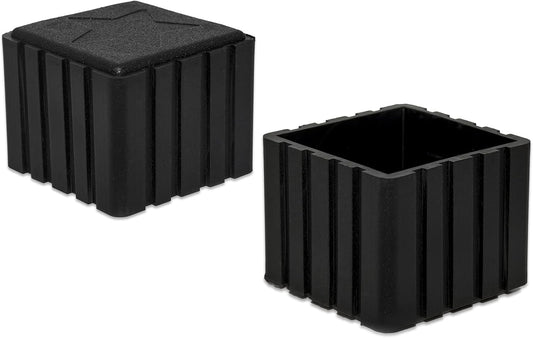 Flyshop Anti-Skid Non-Marking Synthetic Rubber Patio Chair Table Leg Caps Square Furniture Covers 20pcs, Black, 40 mm x 40 mm, 1-9/16" x 1-9/16"