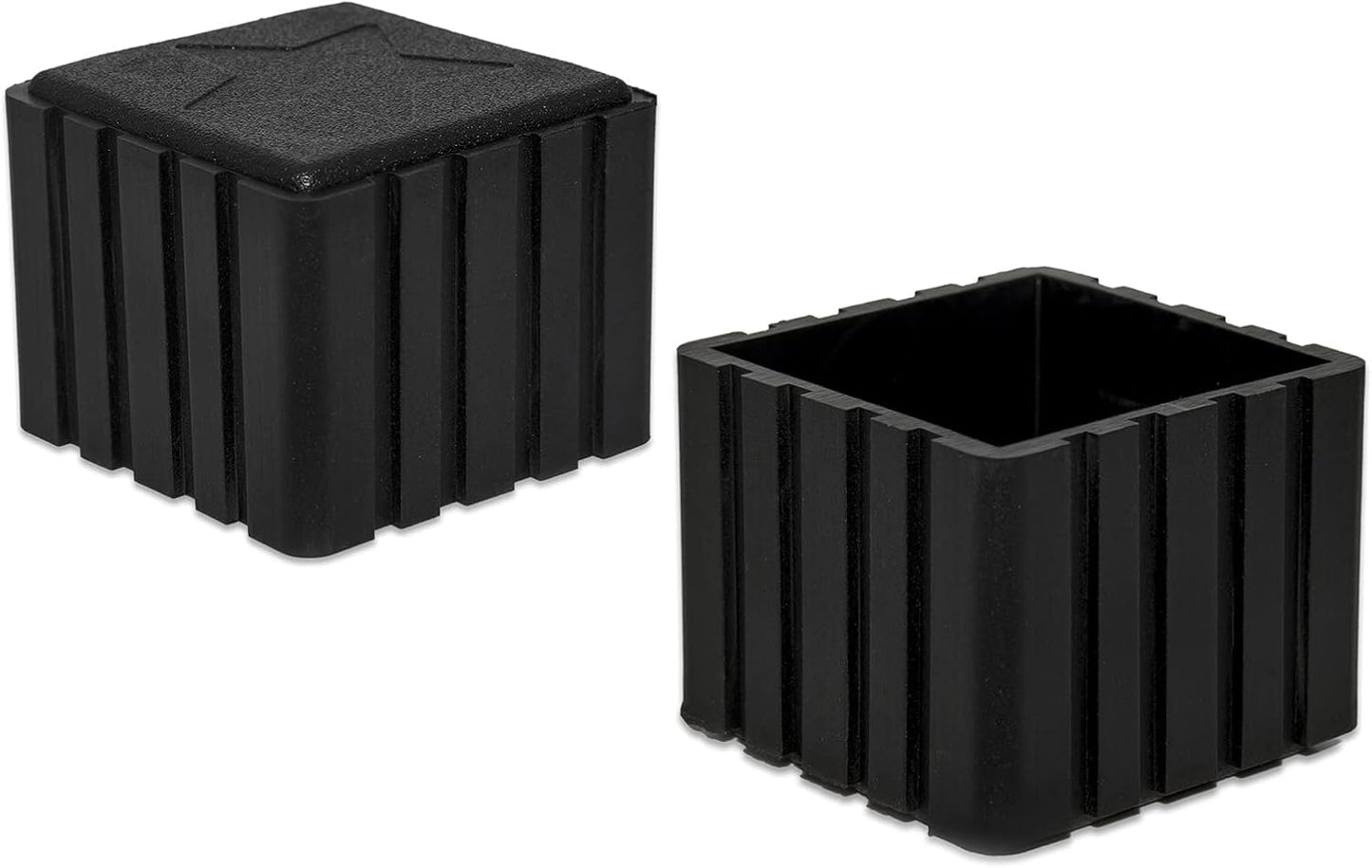 Flyshop Anti-Skid Non-Marking Synthetic Rubber Patio Chair Table Leg Caps Square Furniture Covers 20pcs, Black, 50 mm x 50 mm, 2" x 2"
