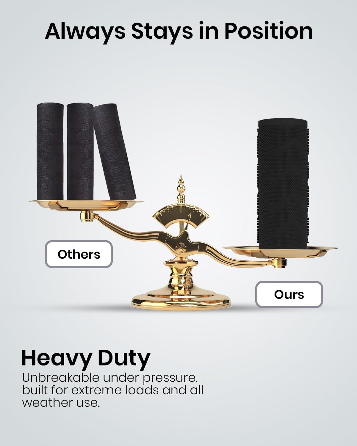 HAMARA Front Door Mat for Outside Entrance 35.5"x17" – Anti-Slip Dirt-Trapping Waterproof Rubber Indoor & Outdoor Mat with Textured Surface for Entryway - Heavy Duty All Weather Doormat – Grey