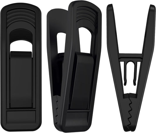 Hanger Clips Perfect for Velvet Hangers (Black, 20 PCS), Non-Slip Plastic Clips Pant Skirt Hanger Clips for Black Flocking Hangers
