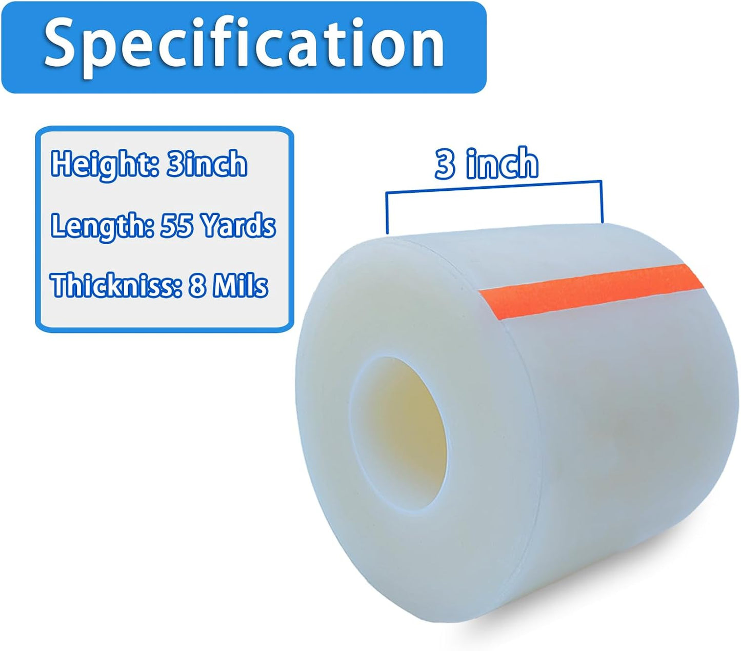 Transparent Window Weather Sealing Tape,Winter Window Seal Kit for Doors, Shower Glass Gaps,No Residue,3 Inch x 55 Yards