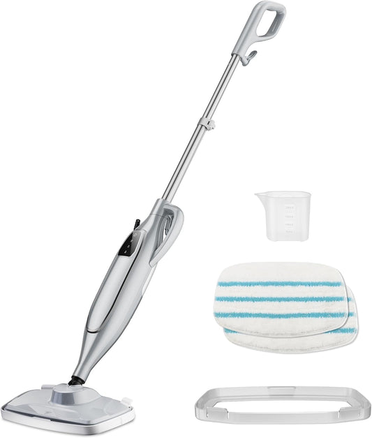 Steam Mop Cleaner, GONGNAR All-in-one Powerful Handheld Steam Cleaner with 11.8 OZ Water Tank & 23FT Power Cord, Detachable Steam Mop for Floor Cleaning, Tiles, Windows, Tile Grout, Carpets, Furniture