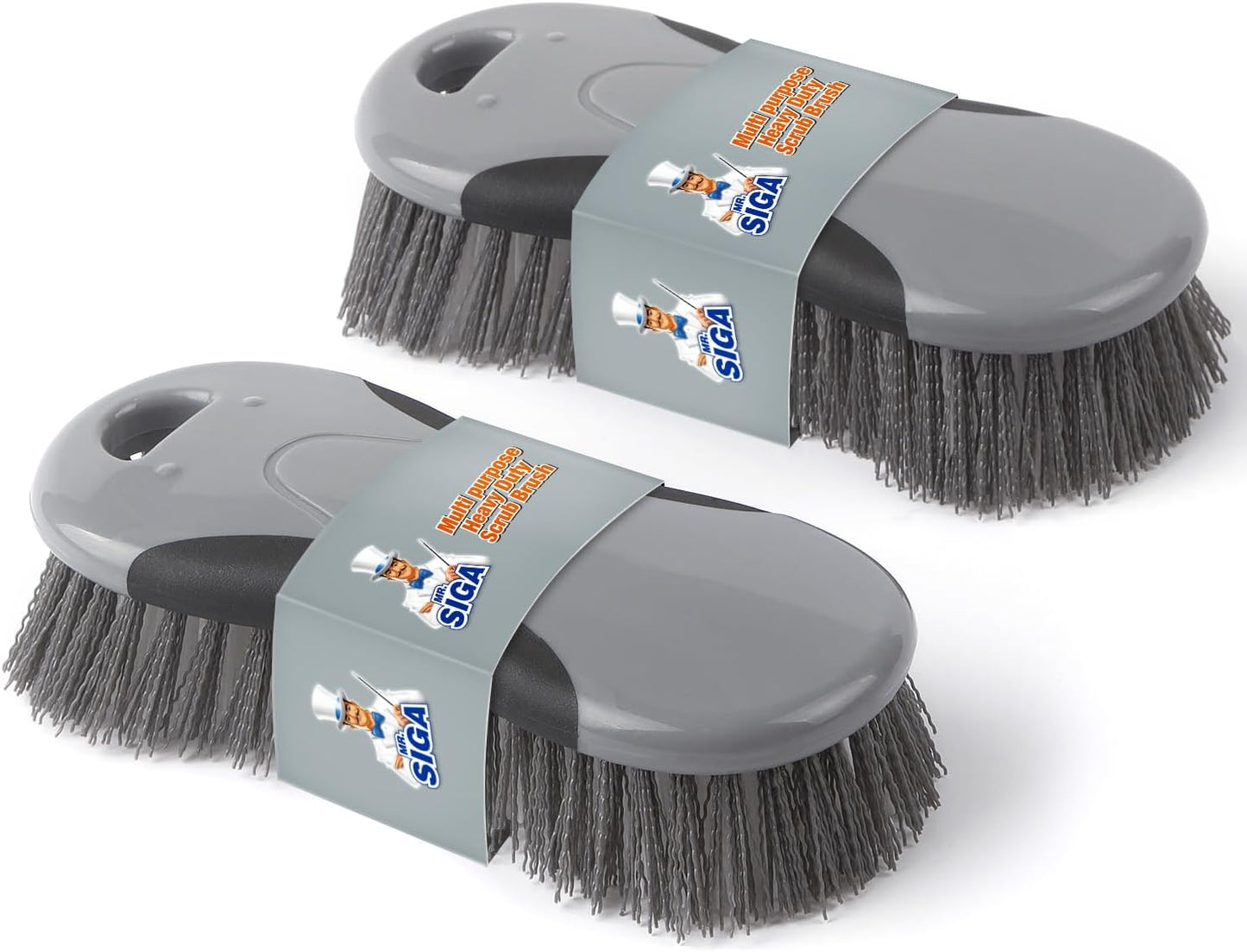MR.SIGA Multi-Purpose Heavy Duty Scrub Brush - Pack of 2