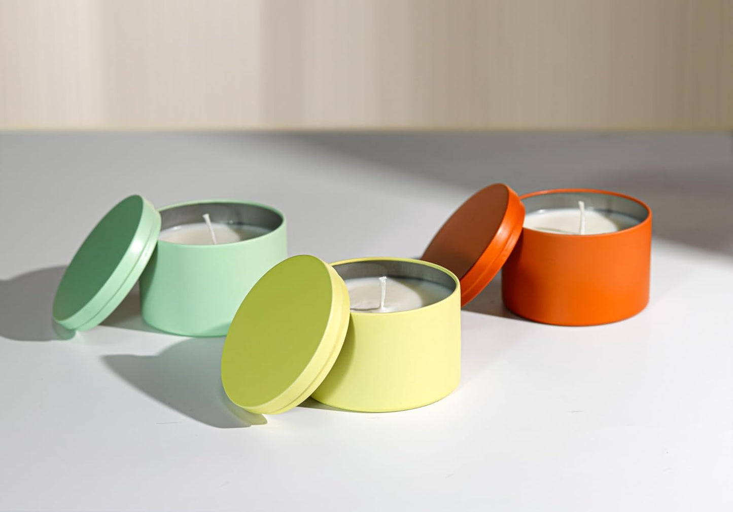 Aroparc Candle Tins 8oz with Lids, 24 Pack Seamless Candle Containers for Candle Making Supplies Empty Candle Jars - Lemon