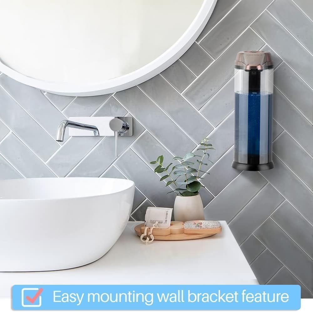 Secura 17oz Automatic Liquid Soap Dispenser, Touchless Battery Operated Hand Soap Dispenser with Adjustable Soap Dispensing Volume Control Dial, Personal Care Dispenser (Antique Copper)