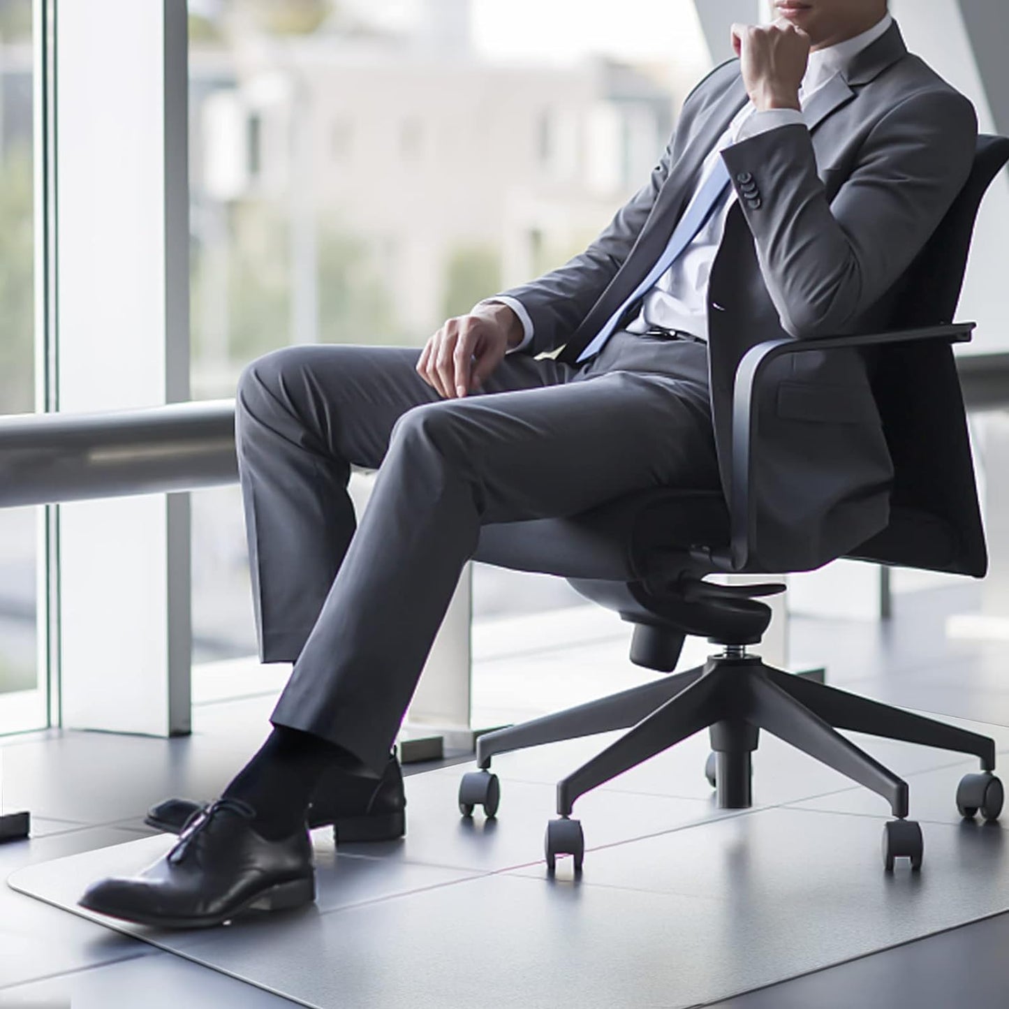 Kuyal Office Chair Mat for Hardwood Floor, 30'' x 48'' Rectangle Transparent Desk Thick Durable Chair Mat for Rolling Chairs, Easy Glide, Floor-Protector