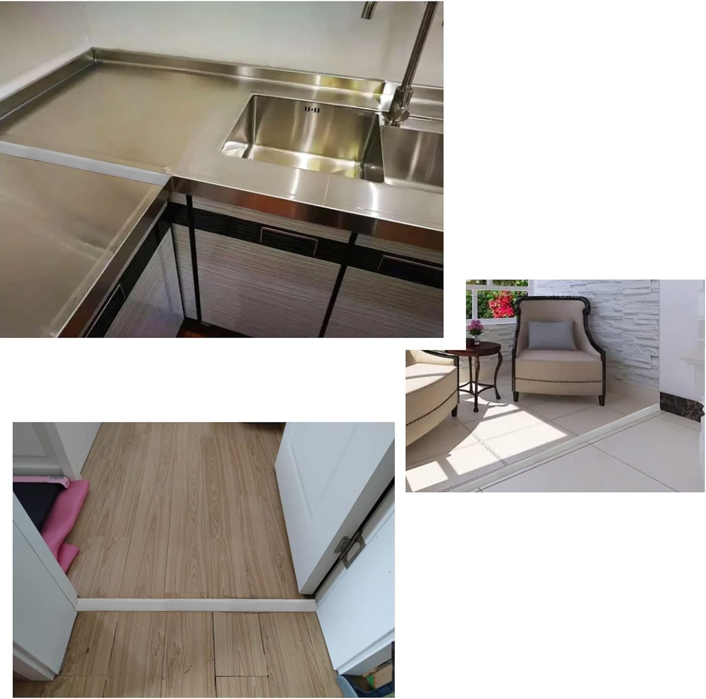 Floor/Door Flat Transition Strip & Self Adhesive Floor Vinyl Floor Edge Trim Laminate Floor Gap Covering Joining Strip