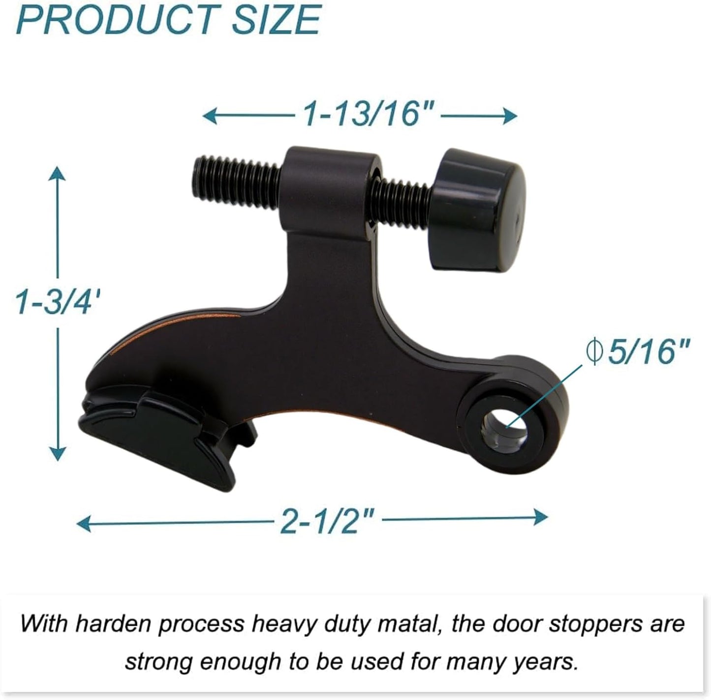 6 Pack Hinge Pin Oil Rubbed Bronze Door Stopper, Adjustable Heavy Duty Hinge Pin Door Stop with Oil Rubbed Bronze Rubber Bumper Tips