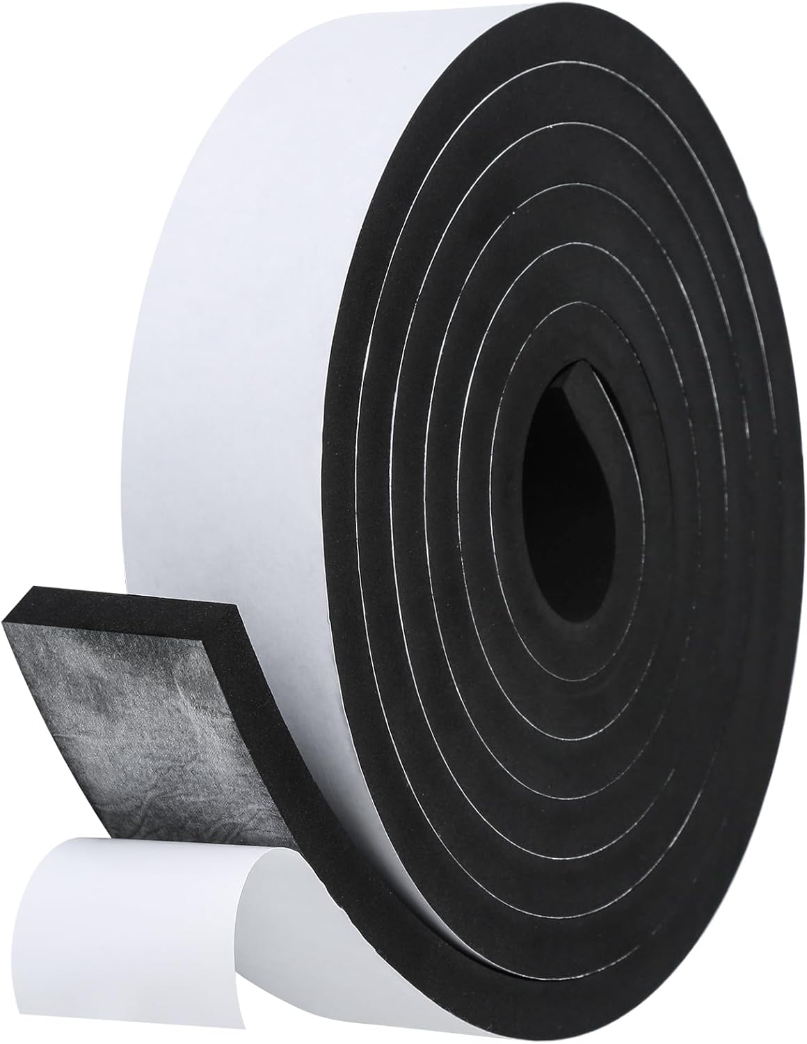 Weather Stripping Door Seal Strip- 2 Inch X 1/2 Inch X 10Feet, Strong Adhesive, Lightproof, Soundproof, Weatherproof Foam Tape Insulation for Sliding Door, Front Door Frame, Windows- Black