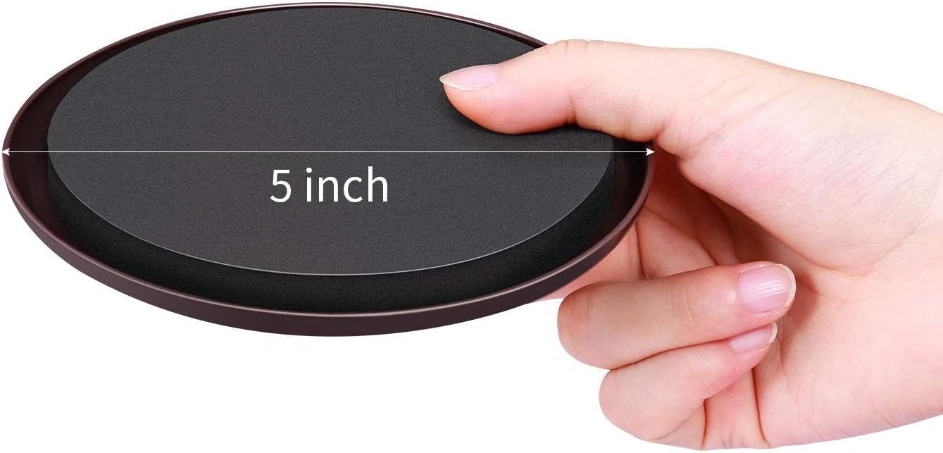 Ezprotekt 8 Pack Reusable Large Furniture Movers Sliders for Carpet, 5" Round Furniture Moving Pads, Carpet Sliders for Heavy Duty Sofa Bed Couch Fridge, Move Items Easily and Quickly (Brown)