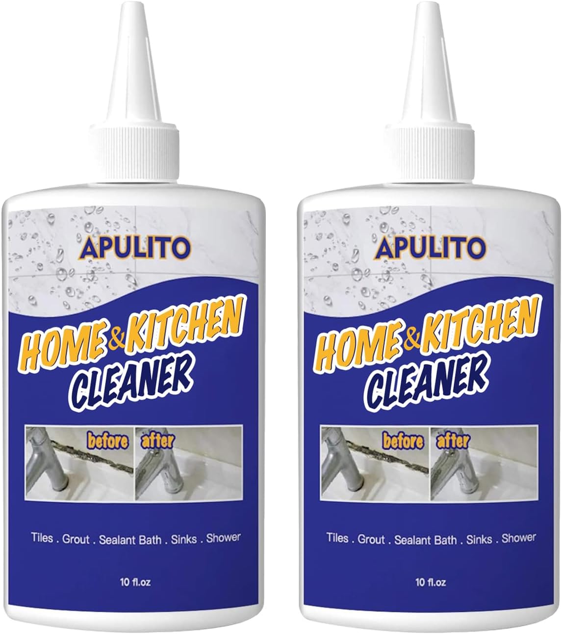 APULITO Household cleaner Gel for Bathroom Shower Kitchen Tile Sink Countertop 10 Fl Oz (Pack of 2)